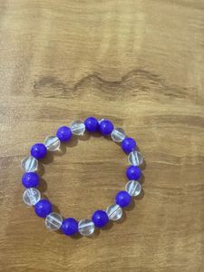 Purple &amp; Clear Beaded Bracelet