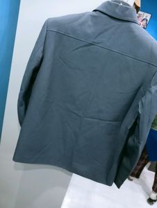 Trendy grey colour coat blazer Only