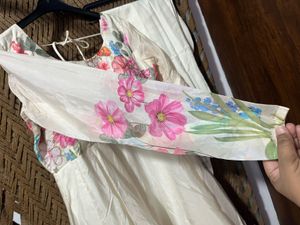 Elegant Floral Print Anarkali with Dupatta And Pa