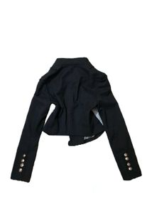 Stylish Black Double-Breasted Cropped Jacket