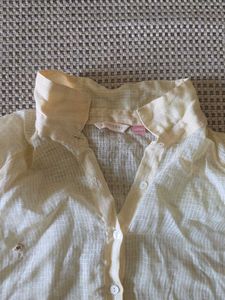 Light Yellow Button-Up Blouse