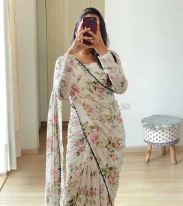 Floral Print Saree with Blouse (Ready to Wear)