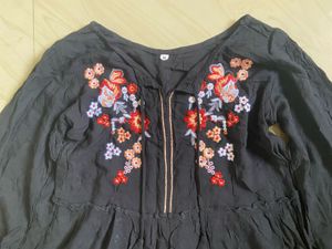 Embroidered Tiered Mini Dress
