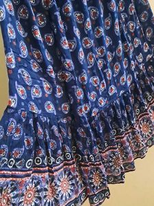 Bohemian Blue Print Midi Skirt