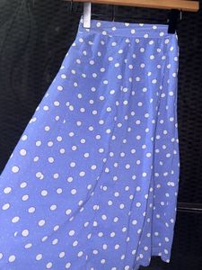 Blue Polka Dot Midi Skirt