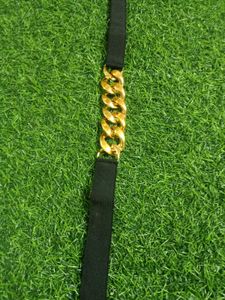 Black &amp; Gold Chain Streachble Belt