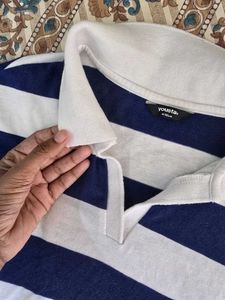 Classic Blue &amp; White Striped Polo Shirt