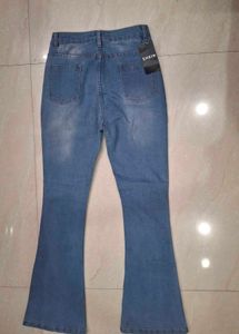 Women's Flared Blue Denim Jeans