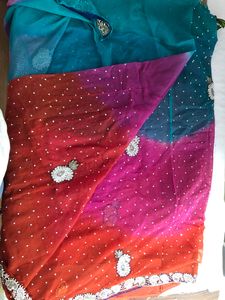 Multi Colour Emboridered Saree