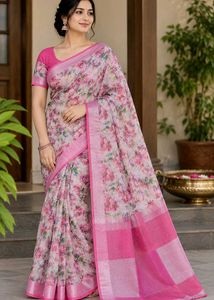 Beautiful Floral Print Saree