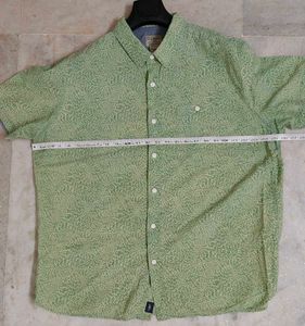 LLBean Men's Green Print Short Sleeve Shirt