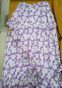 Purple Floral Maxi Maternity Dress
