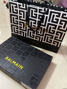 Balmain Navy Logo Patch Dress Shirt
