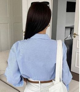 Striped Blue Casual Shirt for women