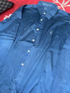 Mufti Blue Men's Casual Shirt
