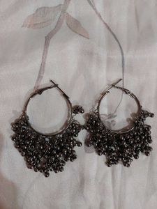 oxidised jumka and earring