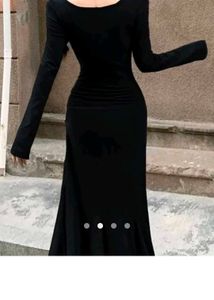 french fishtail fitted sleeves button dress from S