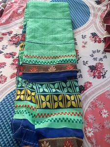 Vibrant Geometric Print Saree