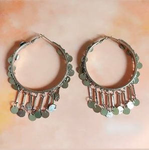 Boho Hoop Earrings with Dangle Charms