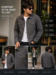 Blue Saint Men's Stylish Dark Grey Jacket