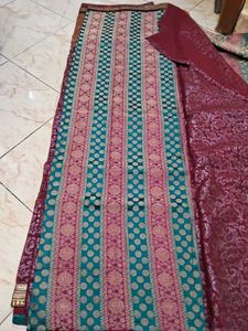 New Saree In Pleating Banarasi Silk Fabric
