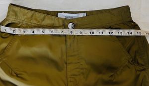 Bershka satin cargo pocket detail trouser