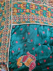 Embroidered Green Saree