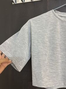 Grey Cropped T-Shirt