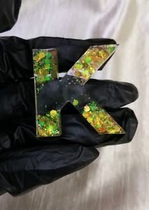 Resin Letter K Keychain
