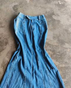 Faded Blue Mermaid Denim Skirt