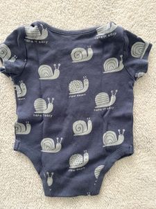 Cute Snail Print Baby Bodysuit
