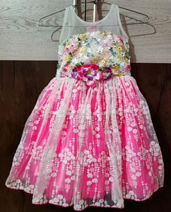Pink Barbie Party Frock For Girls