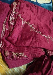 Mauve Kurta Set with Golden Embroidery
