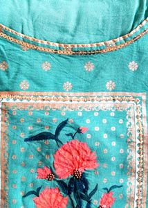 AURELIA Round Neck Ethnic Motifs Printed Beads