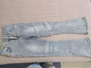 Light Wash Distressed Flare Jeans