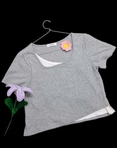 Grey Layered T-Shirt flat 190 ruppees 🔥