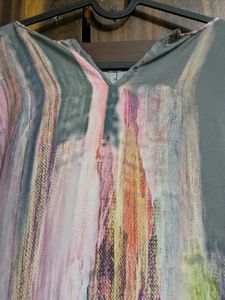 Abstract Print Long Sleeve Dress