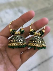 Elegant Oxidized Jhumka Earrings