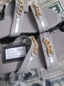 Stylish Wedge Sandals with Gold Chain Detail
