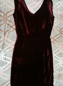 Elegant Burgundy Velvet Dress