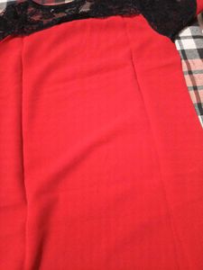 Red Lace Trim Top