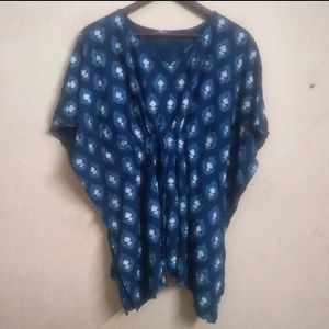 Blue Printed Kaftan top