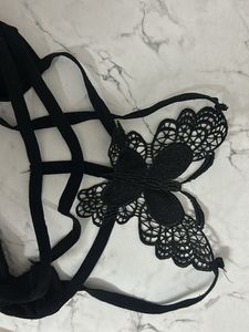 Black Lace Butterfly Sports Bra