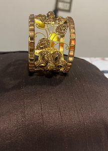 Gold Floral Cuff Bracelet