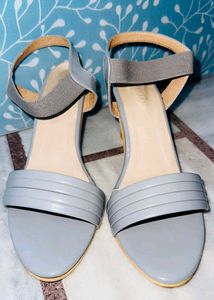 Stylish Grey Block Heel Sandals
