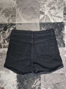 Black Denim Shorts