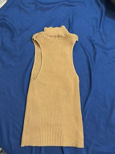 Ribbed High Neck Tank Top
