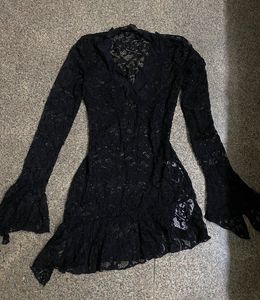 🐈‍⬛Savana Black Lace  Sleeve  Dress