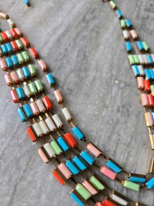 Boho Layered Beaded Necklace &amp; Earrings Set