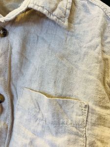 H&amp;M Cream Linen Button-Up Shirt